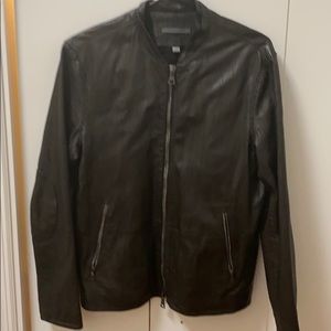 John Varvatos distressed leather jacket